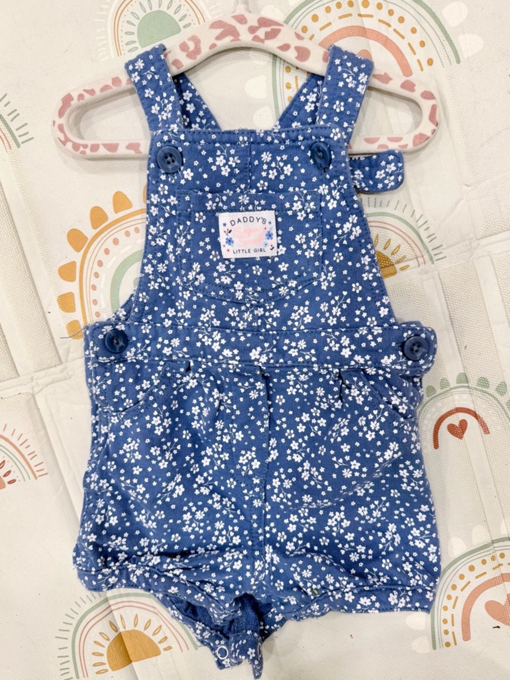 Blue Floral Romper Shorts